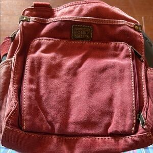 Fossil Red Crossbody Bag